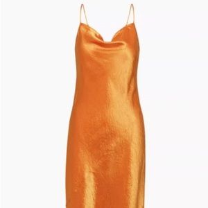Aritzia Babaton De Niro Slip Dress (Tangelo Orange)
